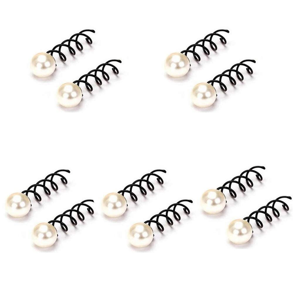 10 Pcs Pearl Spiral Hair Pins Metal Spiral Twist Hairpins Swirl Hair Twists Wedding Bridal Coils Hair Clips