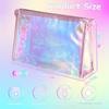 BESARME10 Pcs Holographic Makeup Bags Bulk, Clear Portable Zippered Toiletry Bag for Bachelorette Valentines Day Gifts Party Favors Waterproof Cosmetic Bags Wedding Gifts for Bride Bridesmaids view 2