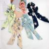 8 Pcs Bowknot Hair Scrunchies Chiffon Floral Scrunchy Ponytail Holder Bows Flower Pattern Hair Scrunchy Ropes Scarf Hair Ties view 2