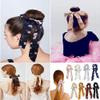 8 Pcs Bowknot Hair Scrunchies Chiffon Floral Scrunchy Ponytail Holder Bows Flower Pattern Hair Scrunchy Ropes Scarf Hair Ties view 3