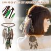 XunYee 3 Pack Feather Hair Clips 1 Boho Feather Headband Hippie Hair Extension with Clip Comb Set for Women Costume(Black and Brown,Boho Style) view 4
