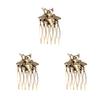 Galsawi 3 Pcs Bee Hair Side Combs Decorative Retro Teeth Design Hair Combs Hair Pins Hair Clips view 1
