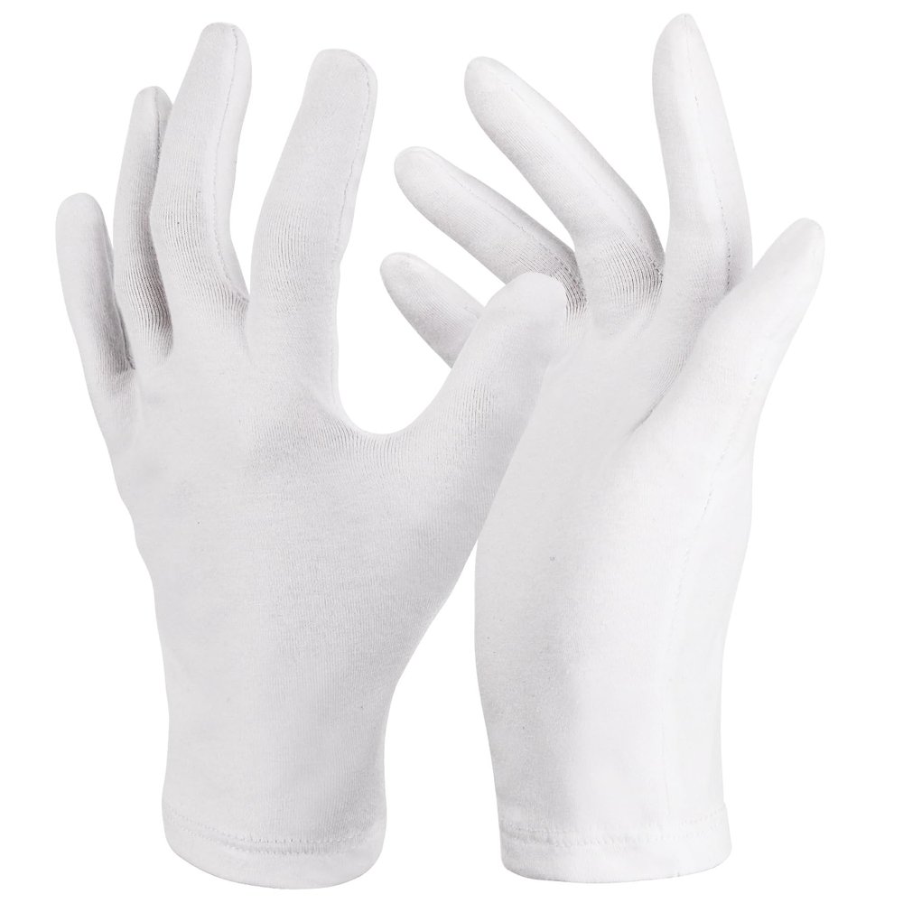 Donfri 2 Pairs White Moisturizing Gloves Overnight Cotton Gloves for SPA, Dry Hands Eczema, Hand Care, Day and Night HealingReusable