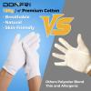 Donfri 2 Pairs White Moisturizing Gloves Overnight Cotton Gloves for SPA, Dry Hands Eczema, Hand Care, Day and Night HealingReusable view 2