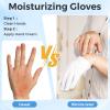 Donfri 2 Pairs White Moisturizing Gloves Overnight Cotton Gloves for SPA, Dry Hands Eczema, Hand Care, Day and Night HealingReusable view 3