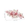 Beaupretty Flower Shaped Pearl Hair Comb Rhinestone Accents Elegant Wedding Tiaras and Hair Accessories for Brides and Special Occasions Alloy Headwear Pink view 2