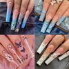 UNA GELLA Full Square Gel Fake Nails Pre-file 120pcs Press On Nails XXL No C Curve Extra Long Nail Tips Clear Long Flat Nail Tips Tapered Square Soft Gel Tips view 2