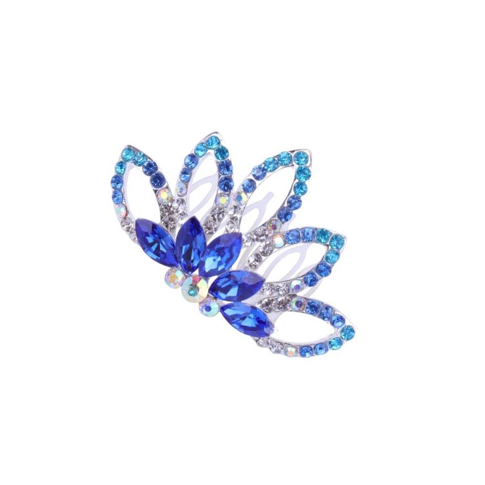 Beaupretty 1pc Colorful Rhinestone Crown Hair Comb for Weddings Bridal Parties and Special Occasions Elegant Handmade Headpiece for Women -