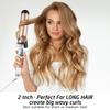 Hoson 2 Inch Curling Iron Large Barrel, Long Barrel Curling Wand Dual Voltage, Ceramic Tourmaline Coating with LCD Display, Glove Include view 2