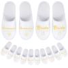 Hercicy Wedding Bridesmaid Slippers Set of 7 Bride Disposable Hotel Bridal Shower Spa Slippers for Gifts Party Decoration view 1