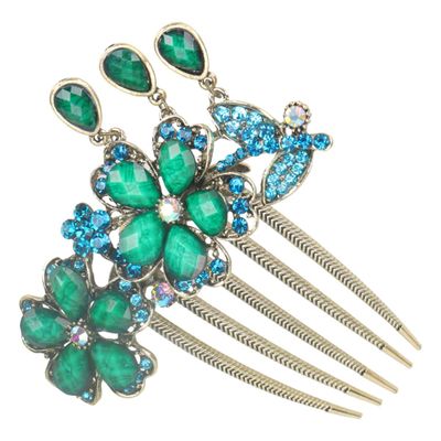 Uonlytech 1pc Retro Rhinestone Flower Hair Insert Comb Elegant Headwear for Weddings Parties and Banquets Beautiful Floral Hair Accessory for Women and Girls for Styling and Photo Props