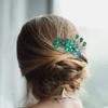Uonlytech 1pc Retro Rhinestone Flower Hair Insert Comb Elegant Headwear for Weddings Parties and Banquets Beautiful Floral Hair Accessory for Women and Girls for Styling and Photo Props view 3