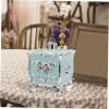 FOMIYES Cotton Swabs Dispenser and Embossed Cotton Pad Storage Box Elegant Flower Design Dust Organizer for Makeup and Accessories for Dressing Table and Desk view 3