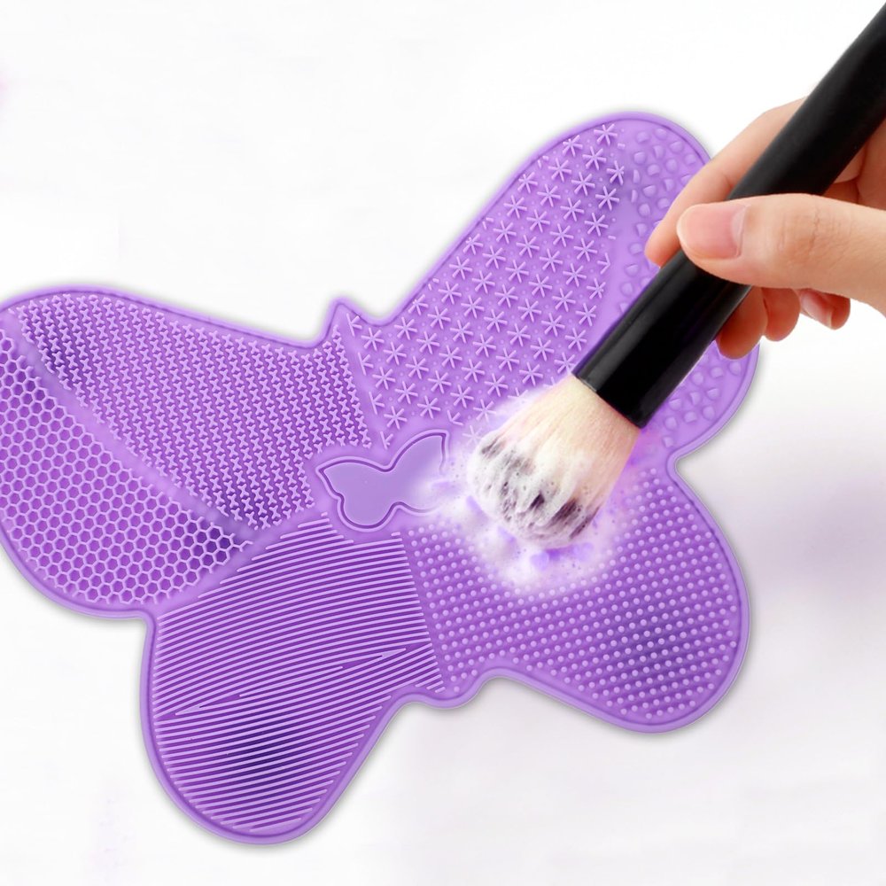 Brush Cleaning Mat 1pc Beauty Brush Cleaning Pad Makeup Tool Butterflies Shape Mat for Women and Girls Cosmetic