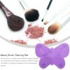 Brush Cleaning Mat 1pc Beauty Brush Cleaning Pad Makeup Tool Butterflies Shape Mat for Women and Girls Cosmetic view 4