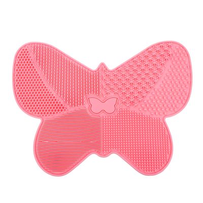 Beavorty 1pc Butterfly Shape Makeup Brush Cleaning Pad Suction Cups Silicone Scrubber for Easy Cleaning for Home Salon Use Flexible Portable Design Tool