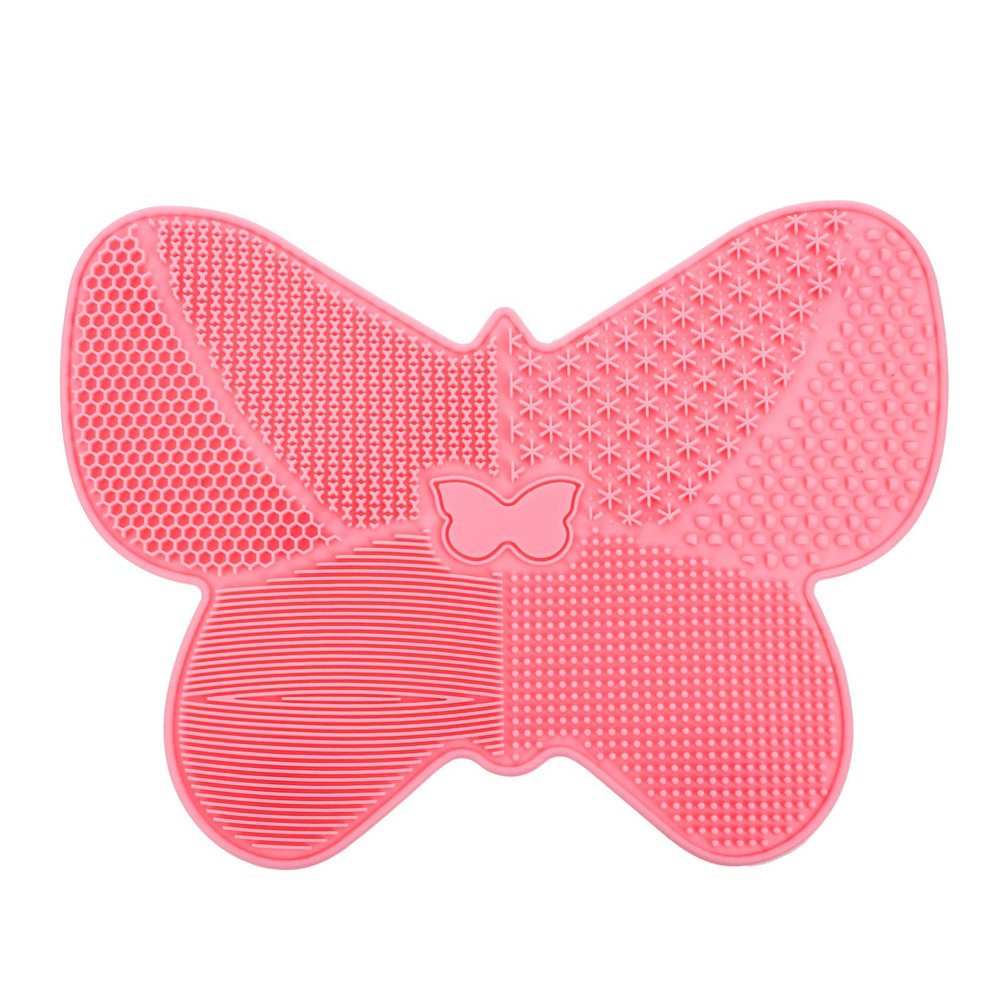 Beavorty 1pc Butterfly Shape Makeup Brush Cleaning Pad Suction Cups Silicone Scrubber for Easy Cleaning for Home Salon Use Flexible Portable Design Tool