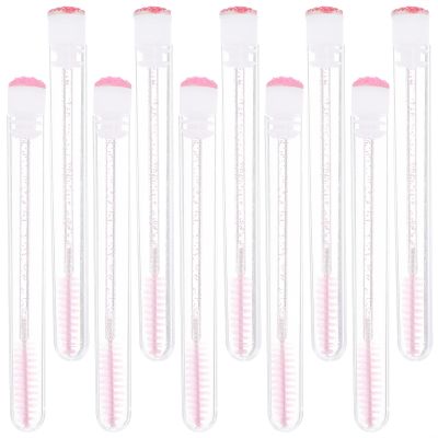 Beavorty 10pcs Colorful Rhinestone Eyelash Brush Tube Eyelash Applicators for Home Beauty Lightweight and Safe Decorative Design