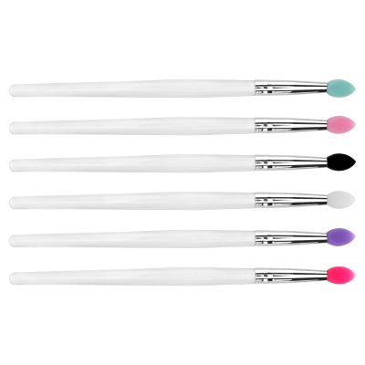 Beavorty 6pcs Silicone Eyeshadow Brush Mixed Precision Applicators for Makeup for Travel and for Beginners and Experts