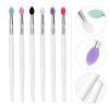 Beavorty 6pcs Silicone Eyeshadow Brush Mixed Precision Applicators for Makeup for Travel and for Beginners and Experts view 2