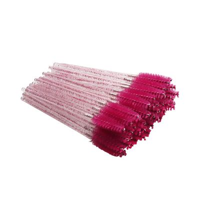 Beavorty 100pcs Disposable Eyelash Applicator Brushes Crystal Rod for Mascara Application and Eyelash Separation for Beauty Salons and Personal Use Rosy Color