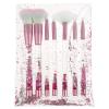 Beavorty Portable Yellow Crystal Makeup Brush Set Cosmetic Kit Transparent Handles for Liquid Powder Application Lightweight for for Makeup view 1