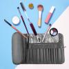 Beavorty Multi-functional Makeup Brush Organizer Folding Rolling Case for Travel Easy to Use Makeup Tool Storage Bag Compact and Practical Design for Enthusiasts Gray view 3