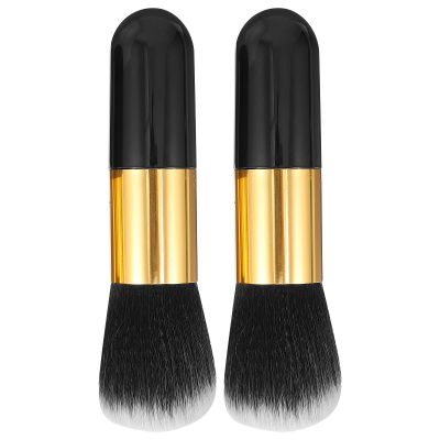 Beavorty 2pcs Loose Powder Foundation Brush for Women Premium Synthetic Hair Blending Blush Brush for Natural Contouring and Highlighting Comfortable Makeup Tool for Smooth Skin Finish