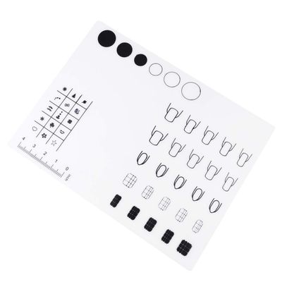 Beavorty Nails Silicone Mat for Nail Art Practice Flexible Manicure Pad Ruler Easy Cleanup and Stickers Pattern b