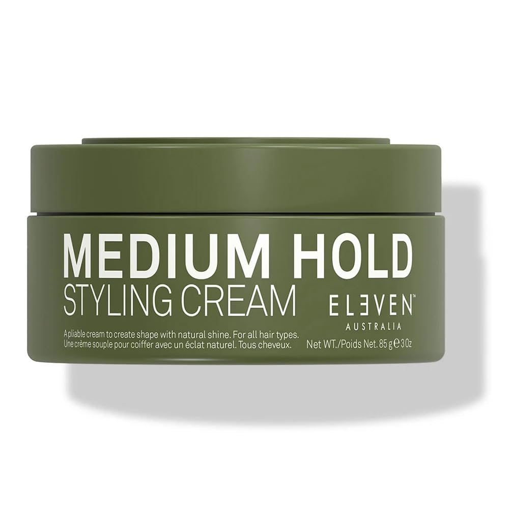 ELEVEN AUSTRALIA Medium Hold Hair Styling Cream for Men & Women - Slick Hold Pomade Product with Carnauba Wax, Shaping for Short, Medium, or Long Hair, Matte Texture Paste, Adds Natural Shine - 3 oz