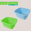 HOMELEX Foot Soaking Bath Basin, Large Size Feet Massager Tub, at Home Spa Pedicure Treatment, 2 Pack Green&Blue view 2