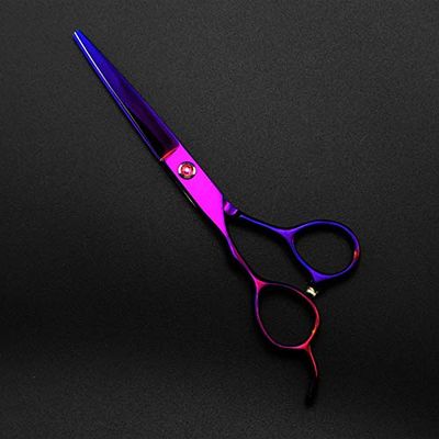Professional Hair Cutting Shears, 6inch professional japan 440c purple Left handed hair scissors cutting barber haircut thinning shears hairdressing scissors (Color : Cutting)