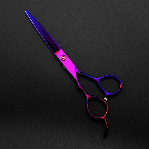 Professional Hair Cutting Shears, 6inch professional japan 440c purple Left handed hair scissors cutting barber haircut thinning shears hairdressing scissors (Color : Cutting)