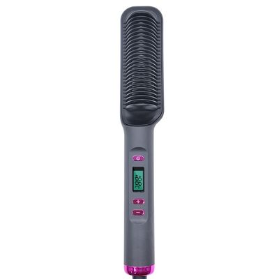 ZLDGYG Hair Straightener Brush Hair Straightener Comb Anti-Scald Hair Straightening Brush Fast Heating Ceramic (Color : Gray, Size : One Size)