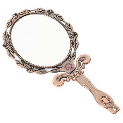 Beavorty Handheld Makeup Mirror Retro Handle Portable and Cosmetic Mirror for Women Lightweight Design for Travel and Daily Use High Definition Reflection Finish