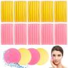 120 Pcs Facial Sponge Compressed,Face Cleansing Sponge Makeup Removal Sponge Pad,Exfoliating Wash Round Sponge for Women,Girls(Pink,Yellow) view 1