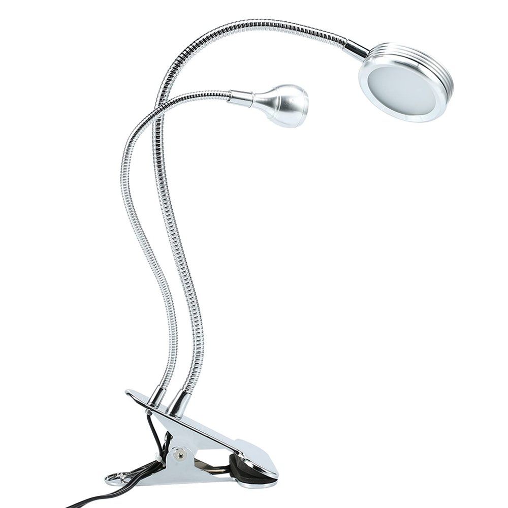 Clip on Desk Lamp - LED Work Lamp with Clamp & Flexible Gooseneck, USB Clamp Light with for Reading Makeup Tattoo