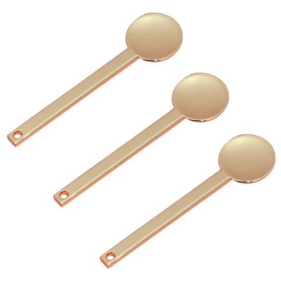 3Pcs Round Metal Cosmetic Spoon Spatulas Makeup Spatula Eye Cream Spoon Beauty Scoop Mini Spoon Makeup Beauty Spoons Mini Cosmetic Skincare Spatula for Home Salon, Golden