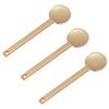 3Pcs Round Metal Cosmetic Spoon Spatulas Makeup Spatula Eye Cream Spoon Beauty Scoop Mini Spoon Makeup Beauty Spoons Mini Cosmetic Skincare Spatula for Home Salon, Golden view 1