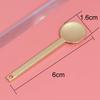 3Pcs Round Metal Cosmetic Spoon Spatulas Makeup Spatula Eye Cream Spoon Beauty Scoop Mini Spoon Makeup Beauty Spoons Mini Cosmetic Skincare Spatula for Home Salon, Golden view 3