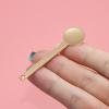 3Pcs Round Metal Cosmetic Spoon Spatulas Makeup Spatula Eye Cream Spoon Beauty Scoop Mini Spoon Makeup Beauty Spoons Mini Cosmetic Skincare Spatula for Home Salon, Golden view 4