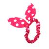 RELAND SUN 5pcs Cute Girls Hair Tie Bands Rabbit Ear Hair Tie Bands Ropes Ponytail Holder (rose red background) view 1