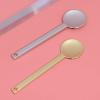 4Pcs Round Metal Cosmetic Spoon Spatulas Makeup Spatula Eye Cream Spoon Beauty Scoop Mini Spoon Makeup Beauty Spoons Mini Cosmetic Skincare Spatula for Home Salon, Golden, Silver view 2