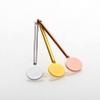 3Pcs Round Metal Cosmetic Spoon Spatulas Makeup Spatula Eye Cream Spoon Beauty Scoop Mini Spoon Makeup Beauty Spoons Mini Cosmetic Skincare Spatula for Home Salon, Gold, Silver, Rose-Gold view 2