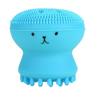 Face Cleansing Brush, Silicone Handheld Scrubber Exfoliating Grease Removal Massage Jellyfish Octopus Shaped Face Wash Brush for Women Deep Pore Cleansing(Blue)