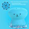 Face Cleansing Brush, Silicone Handheld Scrubber Exfoliating Grease Removal Massage Jellyfish Octopus Shaped Face Wash Brush for Women Deep Pore Cleansing(Blue) view 2