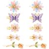 10 Pcs Decorative Hair Clips for Women Rhinestone Bobby Pins Butterfly Flower Hair Clip Handmade Metal Barrettes Glitter Crystal Hairpin Jewelry Accessory for Wedding(Fresh Style) view 1