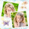 10 Pcs Decorative Hair Clips for Women Rhinestone Bobby Pins Butterfly Flower Hair Clip Handmade Metal Barrettes Glitter Crystal Hairpin Jewelry Accessory for Wedding(Fresh Style) view 4