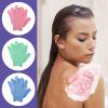 Sibba 3 Pair Bath Gloves for Shower Natural Loofah Exfoliating Wash Gloves for Body and Face, Dead Skin Remover, Double Sided Microfibre Shower Body Gloves for Adults and Kids view 3