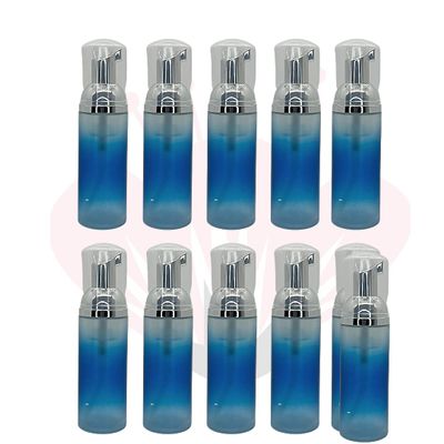 (10 Pieces) 60ml Foaming Pump Bottles Plastic Dispenser | Lash Shampoo, Soap (Ombre Blue)